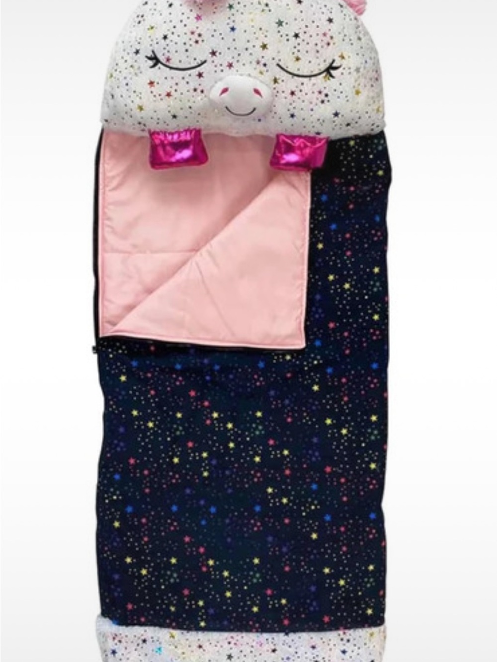 Happy Nappers shimmer unicorn - Pink and Navy Star Print.  NEW